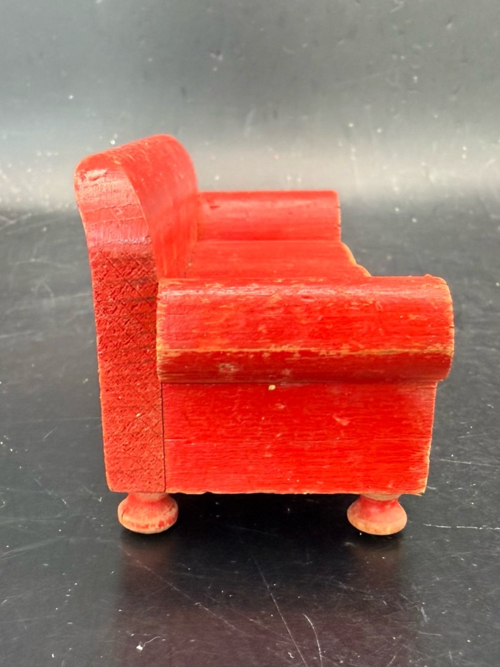 VTG 30’s Strombecker Living Room Set Red Wooden Dollhouse Furniture 4 Piece Lot - Picture 11 of 16